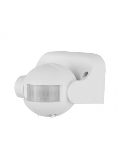 Sensor Movimiento Detector Ip44 Blanco 8x8,5x11cm  360º Alcance Hasta 12 M