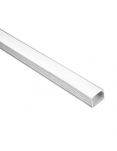 Canaleta Recta Aluminio Para Cinta De Led  2m  Con 4 Tapas Incluidas 1,4x1,8x200 Cm